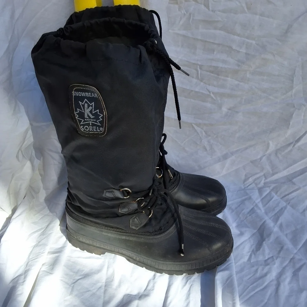 Sorel Snowbear lined black Waterproof snow boots with steel Shank 10